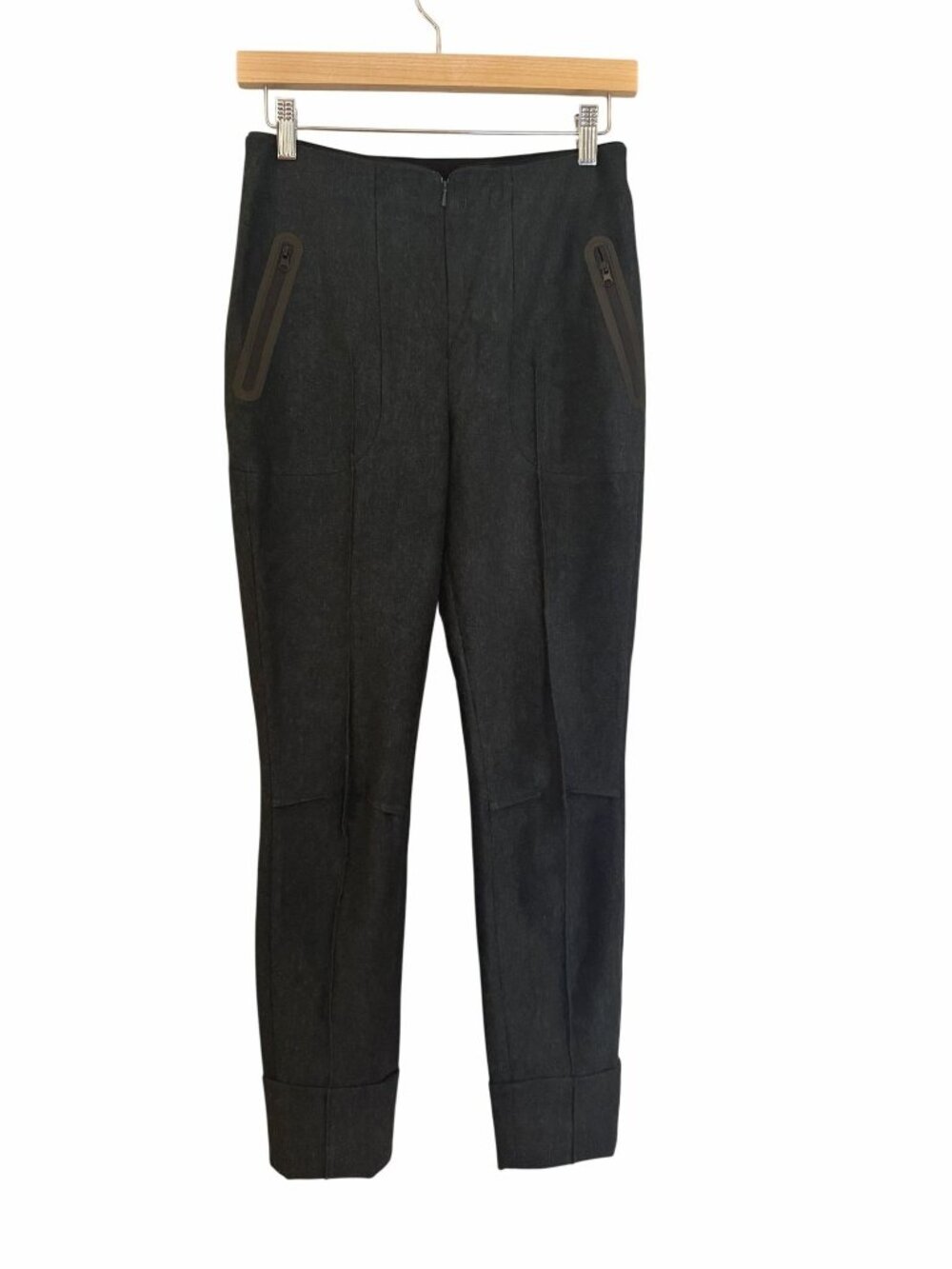 NWT Byron Lars Beauty Mark Slim Fit Felt Trousers Green Size US 2 $178 [jb]